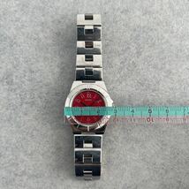 20【中古】1997年SEIKO LUKIA セイコールキア 7N82-0620 シルバー 赤レッド文字盤 デイデイト レディース腕時計 1990年代 平成レトロ_画像6