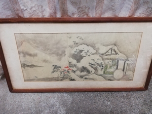 Art hand Auction مشتريات البيت القديم رسم بالحبر اللوحة الصينية قديم! الفن الصيني العتيق منظر طبيعي رجل عجوز يمكن تعبئته معًا العرض 63.5 سم الارتفاع 32.5 سم, عمل فني, تلوين, الرسم بالحبر