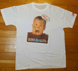 ホーム・アローン 当時物 袖裾シングル vintage KFC コラボ HOME ALONE マコーレー・カルキン Ｌ official 中古 ビンテージ Tシャツ