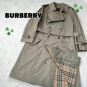 【美品】BURBERRY トレンチコート ノバチェック ロング丈カーキ バーバリーズ BURBERRYS