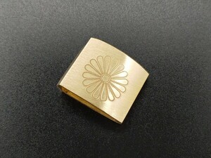 HC07　はばき　菊紋の図　銅製　彫刻　金工　ハバキ　日本刀装具　刀剣美術　現代品