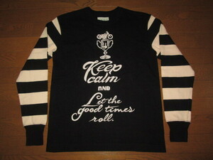 良好 WEST RIDE ウエストライド WESTRIDE ヘビー ボーダー ロングTシャツ keep calm and let the good times roll 長袖Tシャツ ヘビー 36