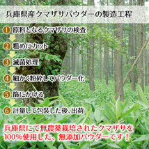 兵庫県産 クマザサパウダー120g 熊笹 熊笹茶 クマザサ茶 クマザサ青汁 粉末 無農薬 国産 メール便 送料無料_画像6