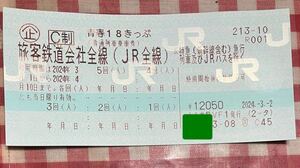 青春18きっぷ２回分　返却必要