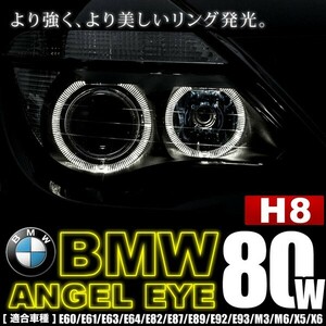 BMW X5/X5M E70 後期LEDイカリング標準車不可 イカリング LEDバルブ スモール ポジション 2個組 H8 80W LM-024 警告灯キャンセラー付