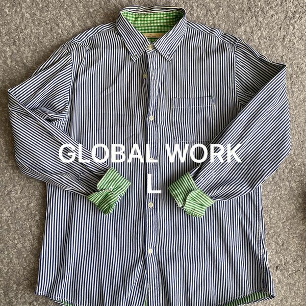 グローバルワーク　メンズシャツ Ｌ 長袖シャツ