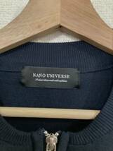 NANO UNIVERSE ナノユニバース　ノーカラージャケット　ジップアップ ネイビー　セレクト　メンズ　古着　S_画像3