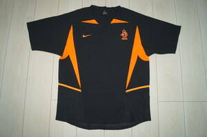 Nike Nike Soccer Dutch Национальная команда 02/03 Сезонная униформальная рубашка Black/Orange M Size Morocco