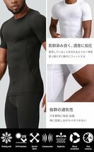 IWAMA HOSEI 岩間縫製 コンプレッションウェア メンズ 半袖 アンダーウェア 加圧シャツ Tシャツ 男性用 インナー 丸首 ブラック 黒 M 22_画像3