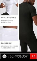 IWAMA HOSEI 岩間縫製 コンプレッションウェア メンズ 半袖 アンダーウェア 加圧シャツ Tシャツ 男性用 インナー 丸首 ブラック 黒 M 22_画像4