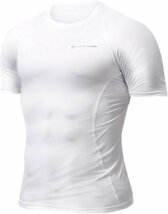 IWAMA HOSEI 岩間縫製 コンプレッションウェア メンズ 半袖 アンダーウェア 加圧シャツ Tシャツ 男性用 インナー 丸首 ホワイト 白 M 22_画像1