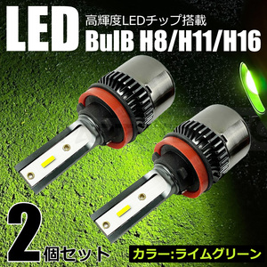 エディックス BE1～4系 LED フォグ ランプ バルブ 2個 ライムグリーン 黄 緑 H8/H11/H16 純正交換 /134-103 C-2