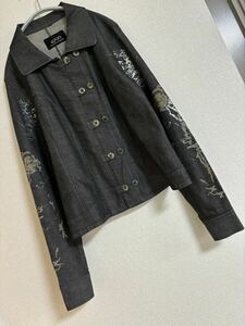 春物 4298 シズカコムロ 洋服屋 花柄デニム デザインジャケット シルク混 サイズ42