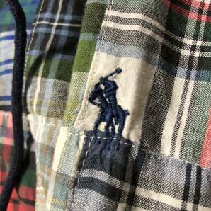 TW2 POLO Ralph Lauren ポロラルフローレン パッチワーク ジャケット パーカー 古着 90s vintage ヴィンテージ チェック POLOSPORT の画像3