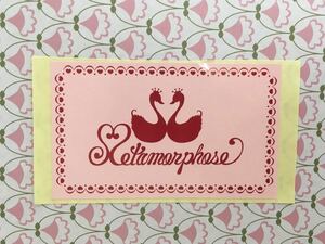 【未使用・未剥離品】Metamorphose メタモルフォーゼ 白鳥 ステッカー ピンク 販促品