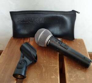 ♪SHURE SM48S シュアー 単一指向性 ダイナミック マイクロフォン マイクホルダー ケース付き