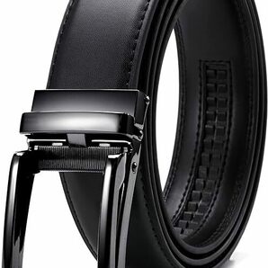 [CHAOREN] ベルト メンズ ビジネス オートロック式 紳士用ベルト 本革 スーツベルト 穴なし 無段階調節 ブラックの画像6