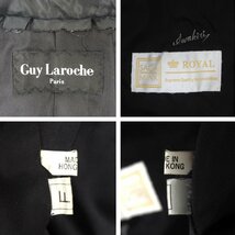 美品【 Guy Laroche★金 SAGA ROYAL 】高級毛皮　シェアードミンク　香港製◆ロングコート:90cm丈　襟元ボタン付　ブラックに近いDB◆T957T_画像10