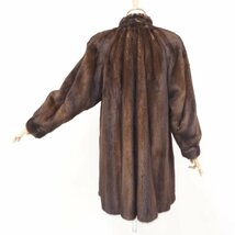 美品【 Nakamura Fur / 袖太目 / 衿：2WAY 】 高級毛皮 マホガニーミンク ◆セミロングコート 90cm丈 ◆ブラウン ◆サイズ 9号-11号◆T964Y_画像6