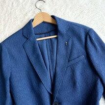 【鮮やかな蒼】ZARA MAN ザラ テーラードジャケット 46 Mサイズ ブルー 青 メンズ アンコン スーツ ストレッチ 伸縮 春夏 ラペルピン付き_画像3