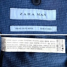 【鮮やかな蒼】ZARA MAN ザラ テーラードジャケット 46 Mサイズ ブルー 青 メンズ アンコン スーツ ストレッチ 伸縮 春夏 ラペルピン付き_画像9