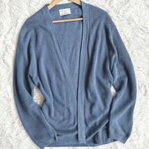 極上のリネンブレンド！UNITED ARROWS ユナイテッドアローズ LINIFICIO 麻 カーディガン メンズ Lサイズ ライトブルー 春夏 柔らかい着心地_画像2