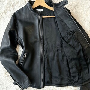 希少Lサイズ！UNITED ARROWS / BEAUTY&YOUTH 羊革 ラムレザー シングルライダース ジャケット 黒 ブラック ユナイテッドアローズ 極美品