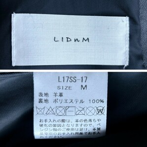 【極上のラムレザー】極美品！ LIDNM シングルライダース ジャケット 羊革 ブラック 黒 日本製 メンズ シープスキン リドム Mサイズ 羊皮の画像8