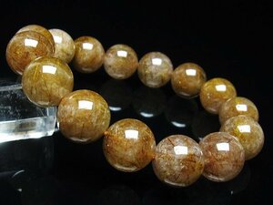 銀座東道◆超レア最高級天然金針ルチル水晶ブレスレット 14mm [T50-8756]