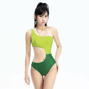 Amoresy Sterope серии цвет подходящий .. купальный костюм высокий ноги костюмы Leotard зеленый 