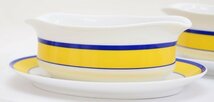 未使用 保管品 kishi chemical product ペアマグカップ スープ皿 カレー皿 黄色×青 食器_画像3