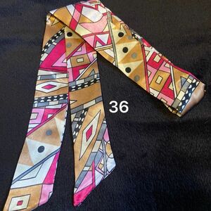 【専用】3本　32 36スカーフ スリム 細長 バッグスカーフ バッグ用スカーフ サテン ツイリー リボンスカーフ