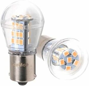 HooMoo S25 LED ウインカー シングル 純正球サイズ アンバー/オレンジ 爆光 (1156 BA15S ピン角180°