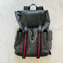 GUCCI グッチ GG スプリーム キャンバス リュック バックパック大容量 パソコンポケット 美品 その他訳あり_画像1