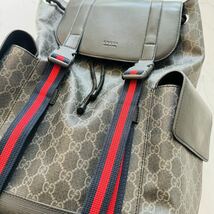 GUCCI グッチ GG スプリーム キャンバス リュック バックパック大容量 パソコンポケット 美品 その他訳あり_画像3