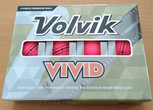 新品未使用　Volvik　ボルビック　VIVIDマットカラー　ゴルフボール　ピンク　1ダース　12球
