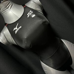 【美品】JSS 選手用 ハイカット 競泳水着 Sサイズ マイティライン 強光沢生地 MIGHTY LINE ミズノ MIZUNO スイミングスクール 指定水着