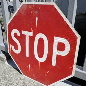 ビンテージ STOP ストップ 看板 トラフィックサイン ロードサイン 世田谷ベース アメリカ USA ガレージ 本物標識 の画像3