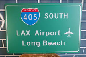 新品　LAX Air Port ロサンゼルス空港　トラフィックサイン　メタルサイン　看板　世田谷ベース　インテリア　カリフォルニア