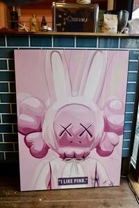 特大　KAWS ポップアートパネル　額装　絵画　アメリカ　USA インテリア　カフェ　フィギュア　トイ　Keetatat