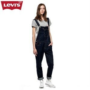 正規 Levis リーバイス サロペット M インディゴブルー コットンデニム オーバーオール つなぎ カバーオール ワークパンツ レディース の画像1