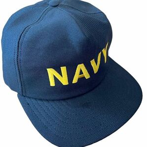 ●●vintage us製 米軍ミリタリー 海軍 NAVY キャップ 紺x黄●●の画像5