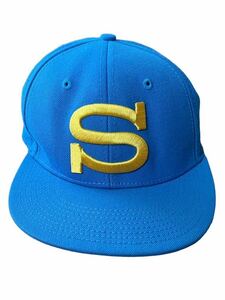 **vintage STUSSY HATS Stussy шляпа большой S Logo колпак синий x желтый **