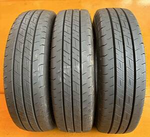 No.104 佐賀発 FALKEN W11 195/80R15 107/105N LT 8mm 3本set 2022 ファルケン 中古タイヤ 溝 室 夏バリ溝 ホワイトレター 