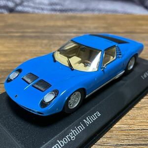 ★ 良品★ ミニチャンプス 1/43 ランボルギーニ ミウラ 1966 LAMBORGIHINI MIURA 1966 （ブルー ）　ミニカー モデルカー