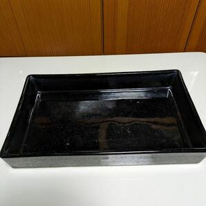 水盤黒長方形生け花華道陶器花器フラワーベース花瓶おけいこ用シンプル　住まい　日用品