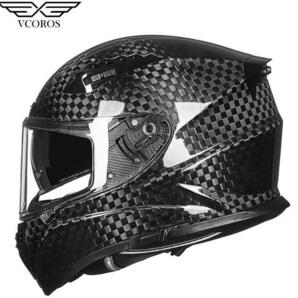 新入荷 VCOROS 12K炭素繊維 超軽量 ダブルレンズ ヘルメット フェイスオンロードヘルメット バイクヘルメット フルフェイス D-Lの画像1