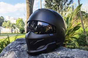 新品　バイクヘルメット　ハーフヘルメット フルフェイスヘルメット　レーシング組立式顎部分着脱できる　マットブラック サイズ：XXL
