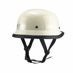 人気新品 ジャーマンヘルメット ヘルメット 原付 ナチヘル 半帽ヘル 軽量ハーレーヘルメット米国 DOT認証済品 ホワイト サイズ：Lの画像3