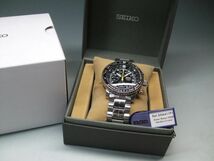 美品 SEIKO SNA411P1 純正箱・タグ付き 7T62-0EB0 ブラック パイロットウォッチ アラーム クロノグラフ 200m防水_画像1